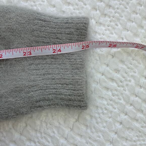 Vtg Ballet Faux Wrap Sweater Angora Blend Women M Gray Moda Int’l Soft‎ Fuzzy - Picture 10 of 12